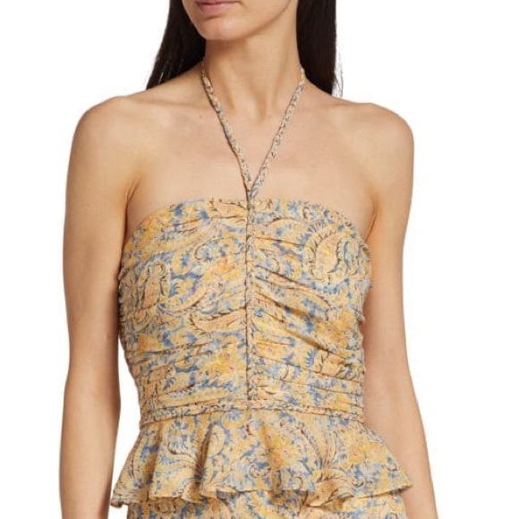 Veronica Beard Tops - NWOT Veronica Beard 100% Silk Braided Halter Paisley top